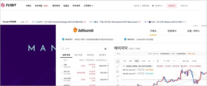 [플라이빗, 빗썸 홈페이지 캡처]