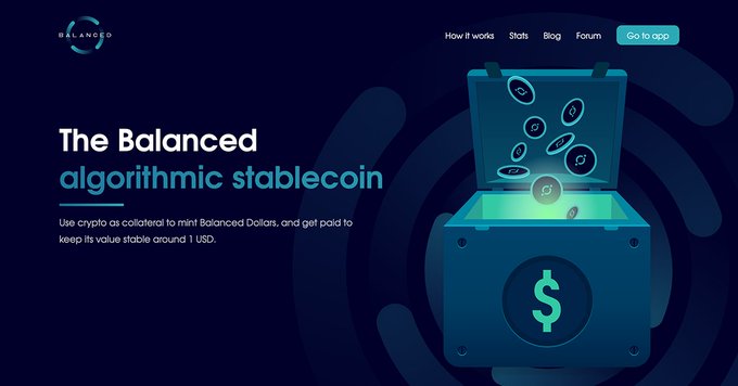 Screenshot of the Balanced 'Stablecoin' page.