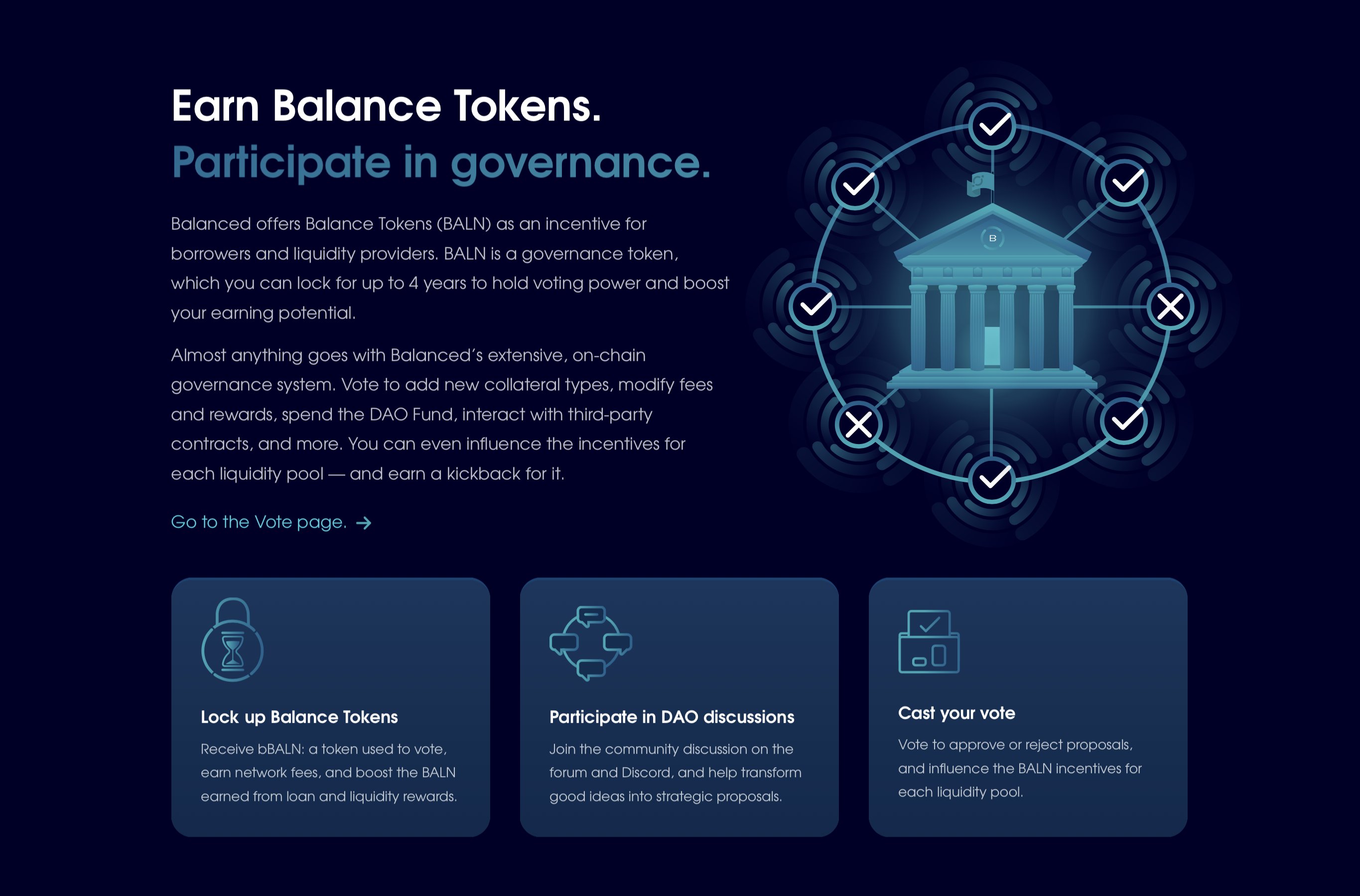 The governance section on the new Balanced landing page.